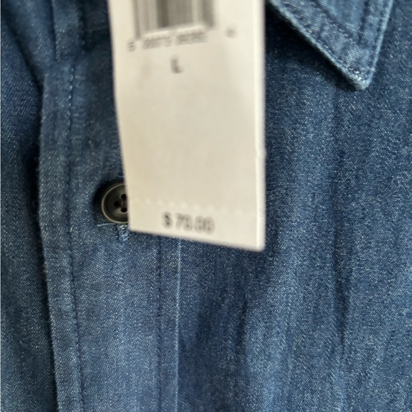 Banana Republic NWT blue denim shirt 100% cotton with button pockets - Picture 4 of 5